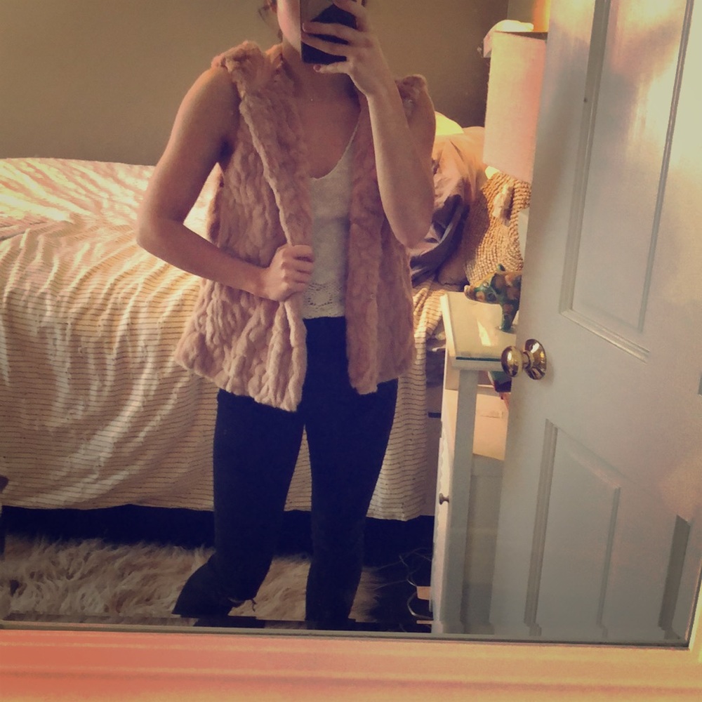 Fake fur vest from express
